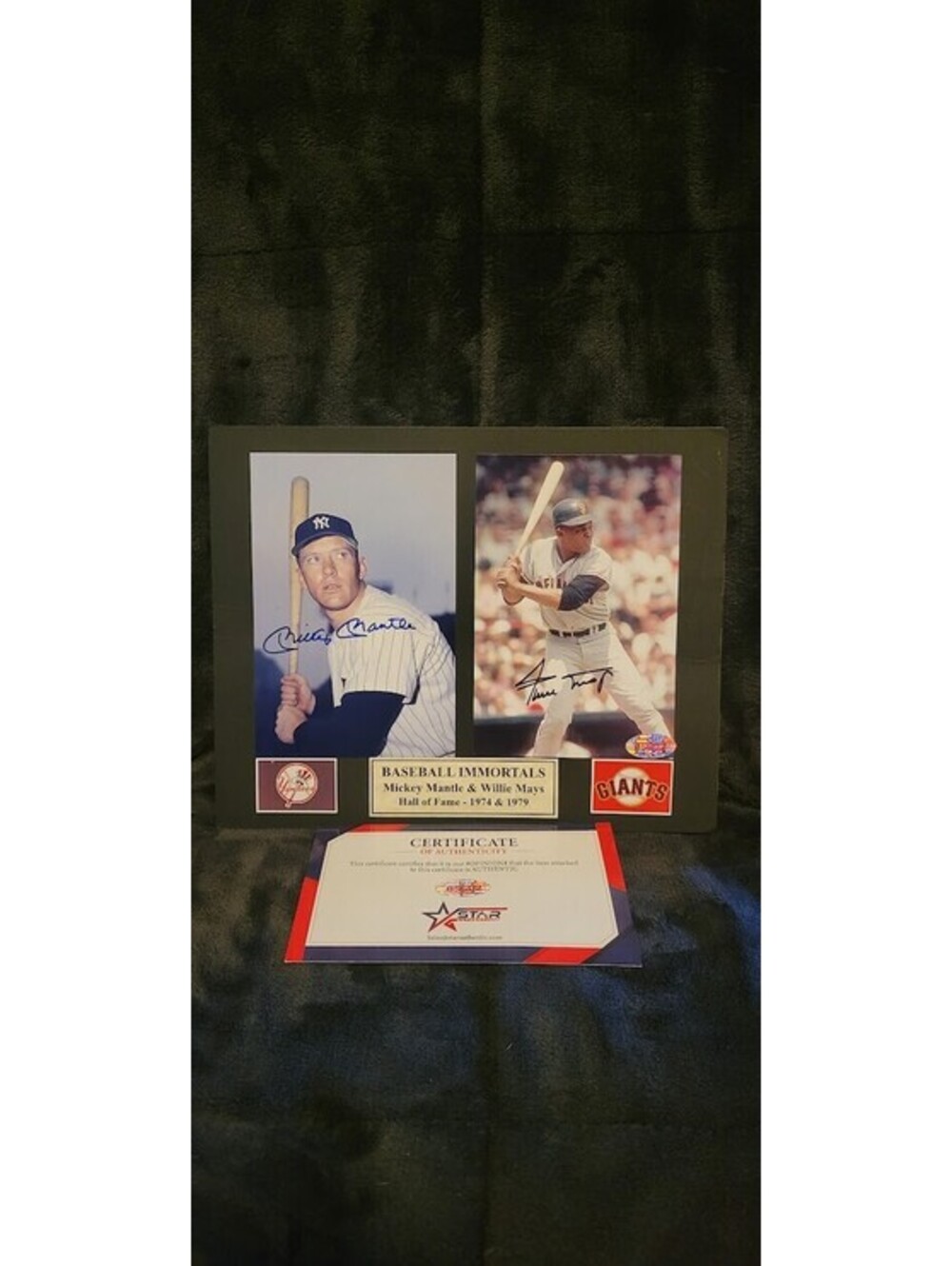 Mickey Mantle & Willie Mays Dual Signed 8x10 Photo with COA – Baseball Legends